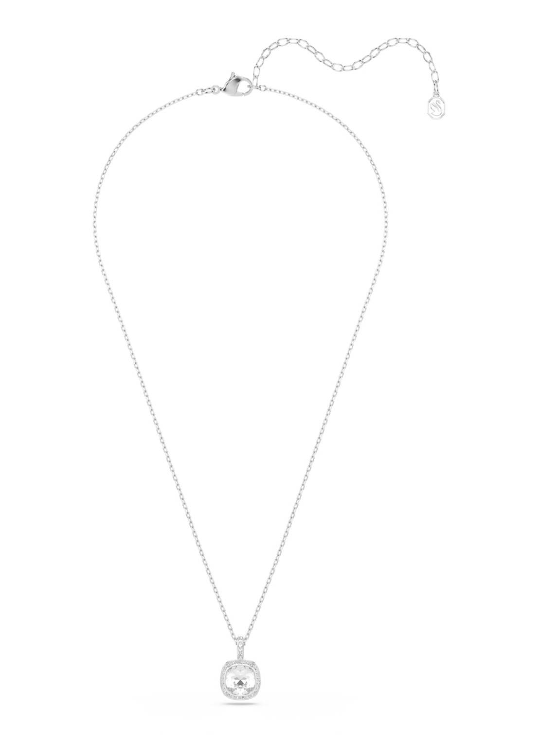 Swarovski Una ketting met kristal - detail zilver