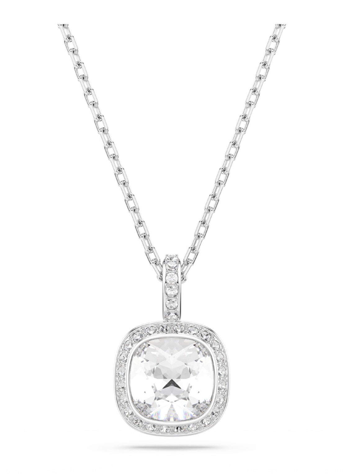 Swarovski Una ketting met kristal - voorkant 5 zilver