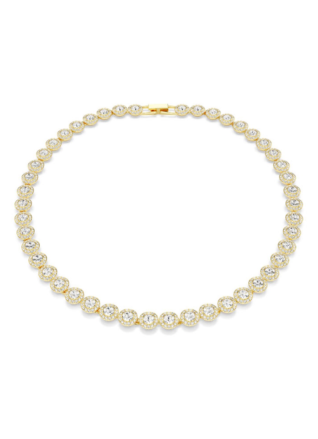 Swarovski Una ketting verguld  - voorkant goud