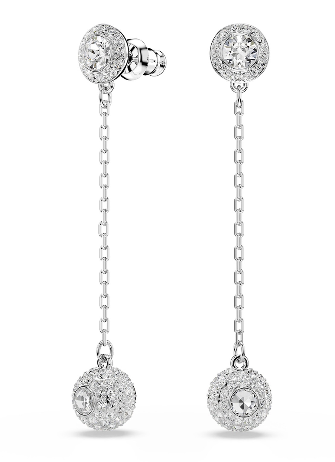 Swarovski Una oorhangers met kristal - detail 2 zilver