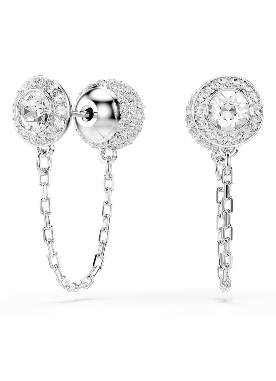 Swarovski Una oorhangers met kristal - detail 3 zilver