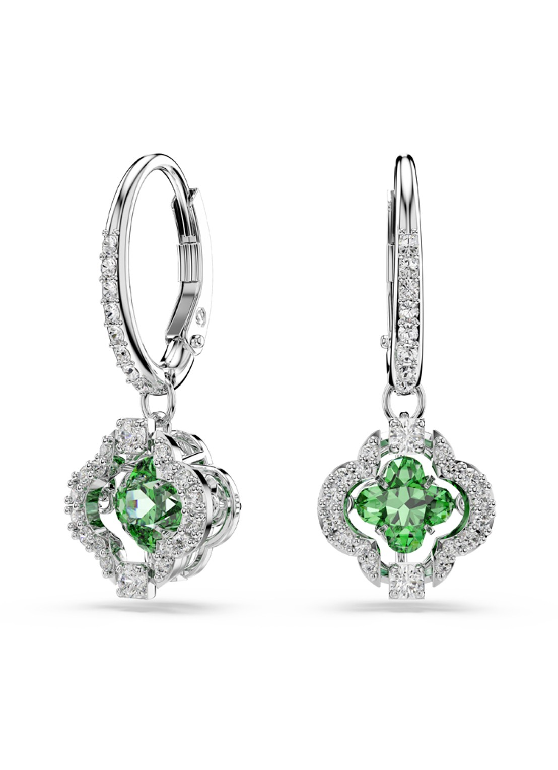 Swarovski Una oorhangers met kristal - detail groen
