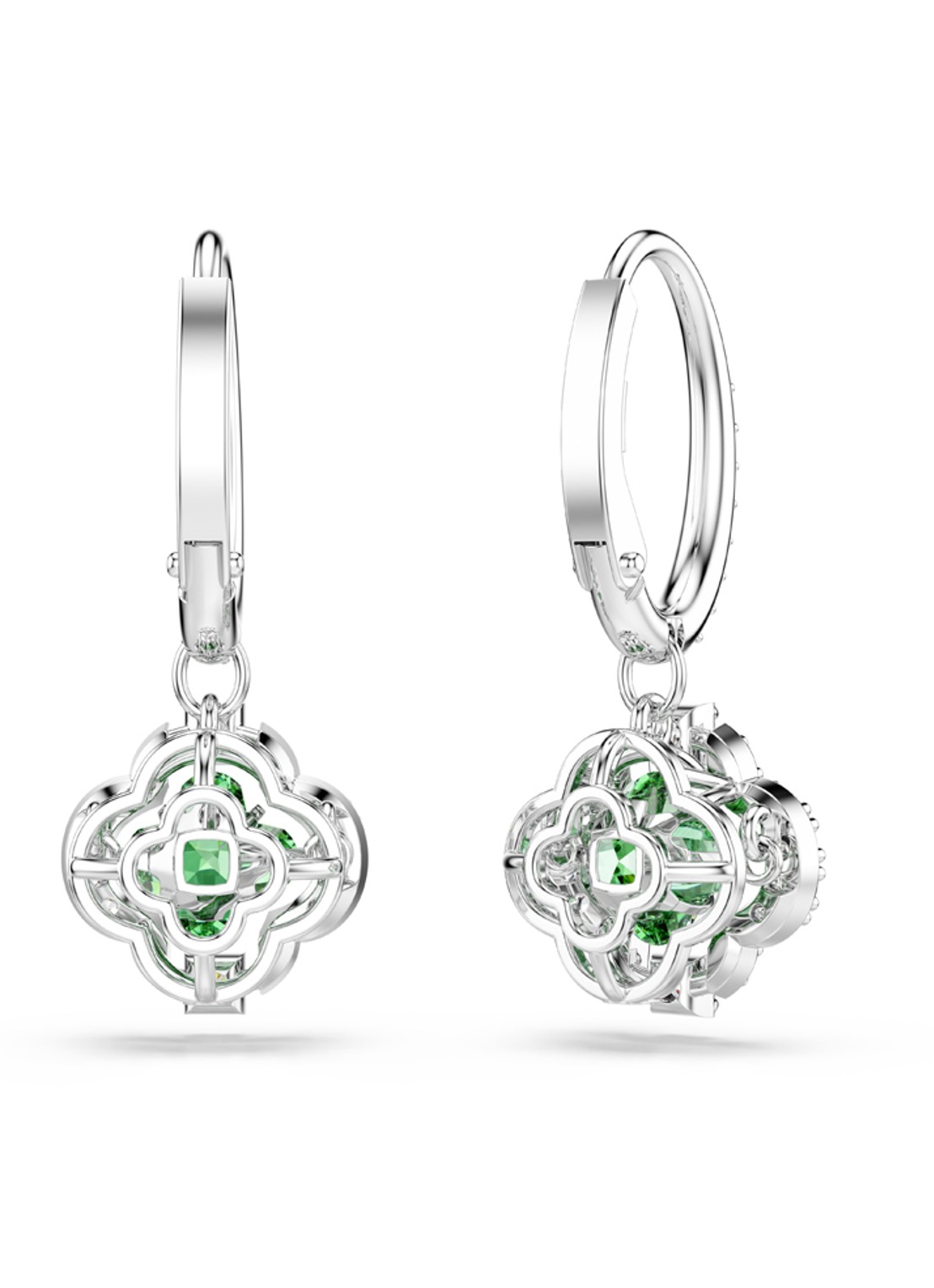 Swarovski Una oorhangers met kristal - detail 3 groen