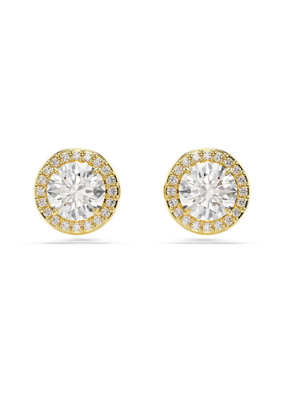 Swarovski Una oorknopjes met kristal - voorkant goud