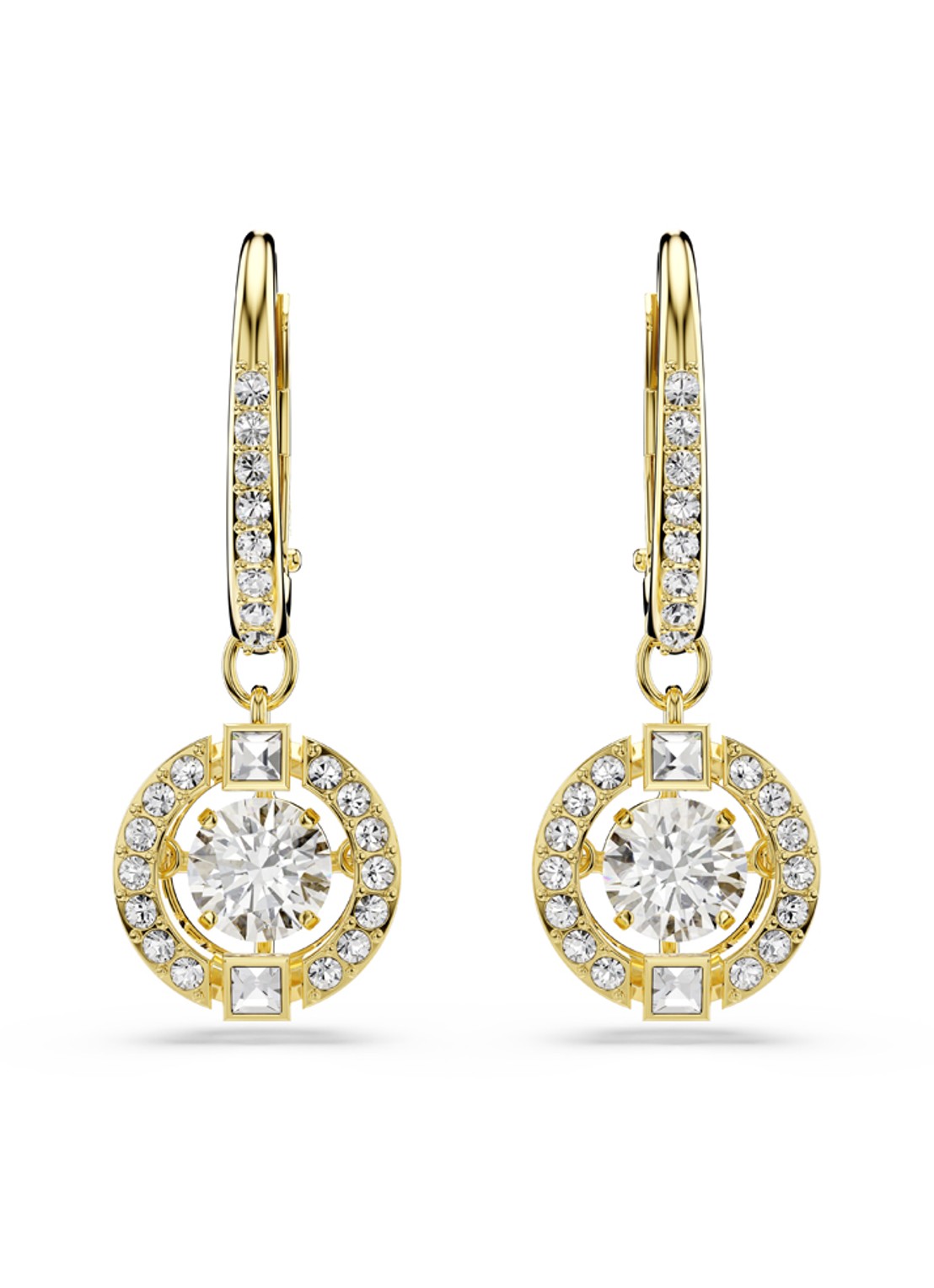 Swarovski Una oorringen met kristal - detail goud