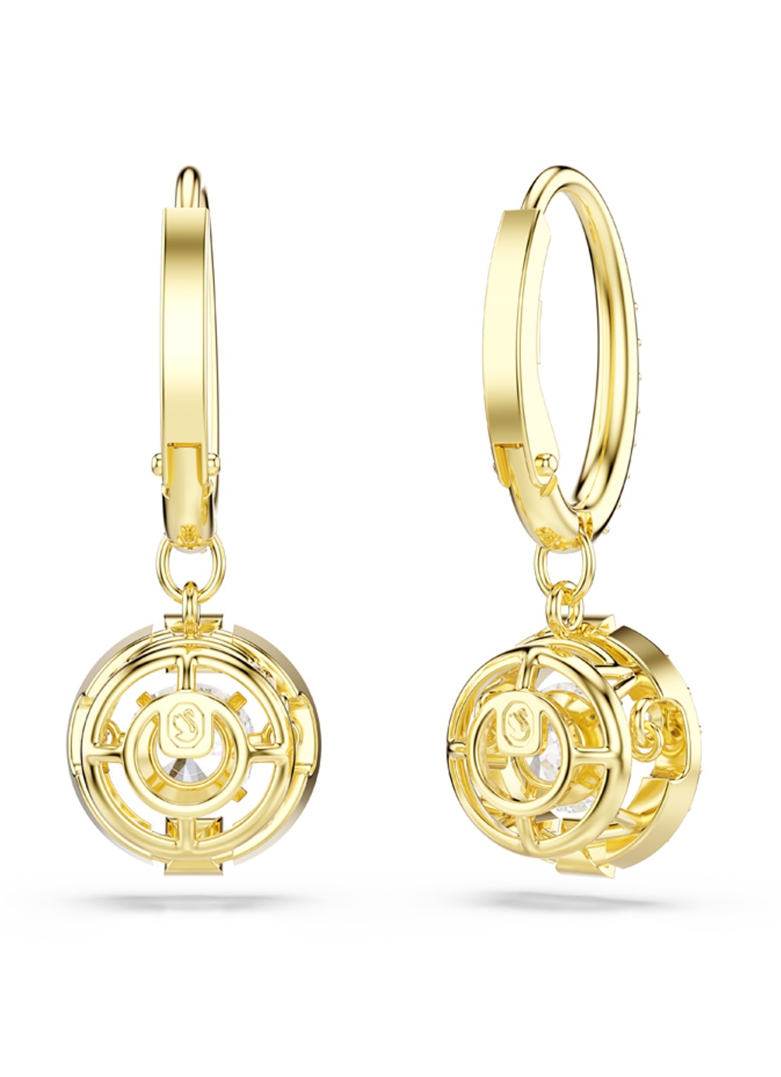 Swarovski Una oorringen met kristal - detail 3 goud