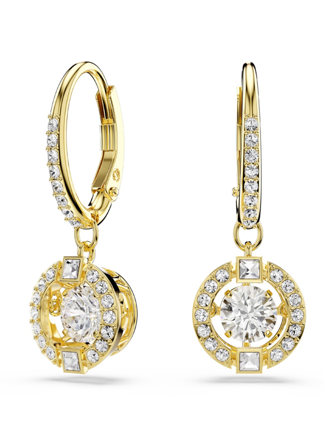 Swarovski Una oorringen met kristal - voorkant 4 goud