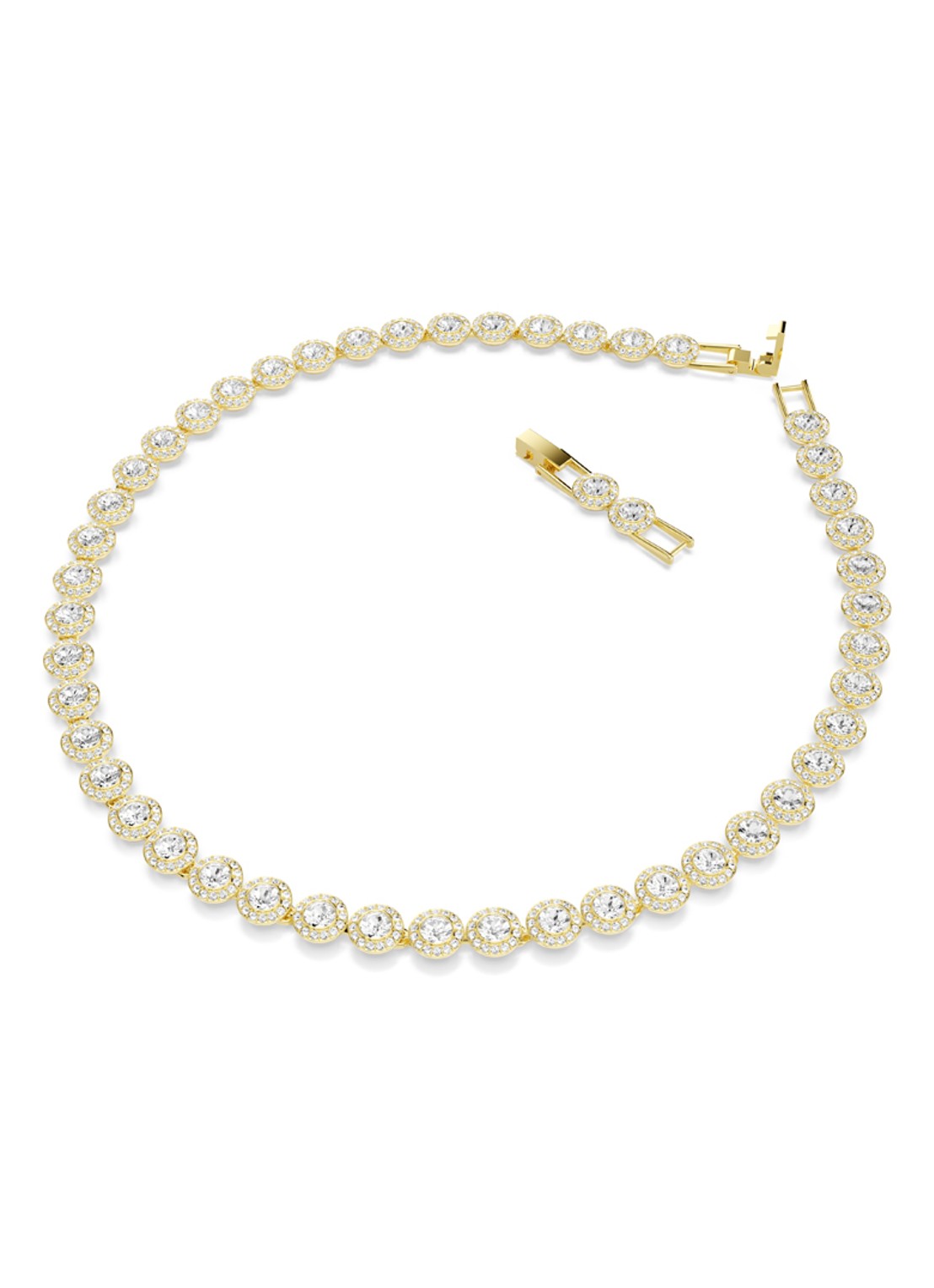 Swarovski Una set van ketting, armband en oorstekers met kristal - detail 2 goud