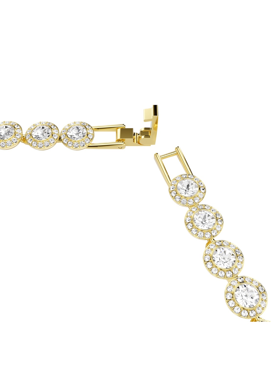 Swarovski Una set van ketting, armband en oorstekers met kristal - detail 3 goud