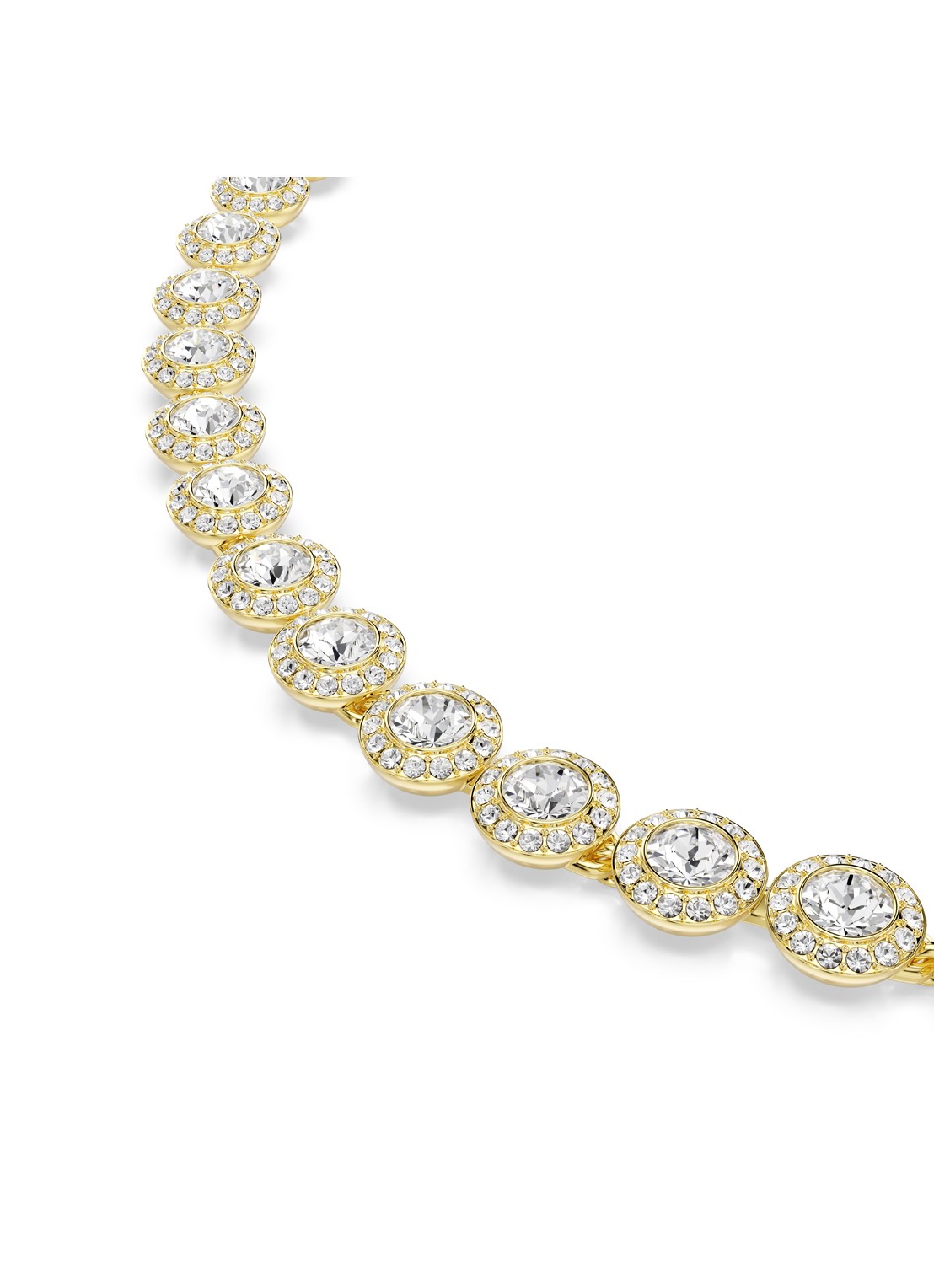 Swarovski Una set van ketting, armband en oorstekers met kristal - detail 4 goud