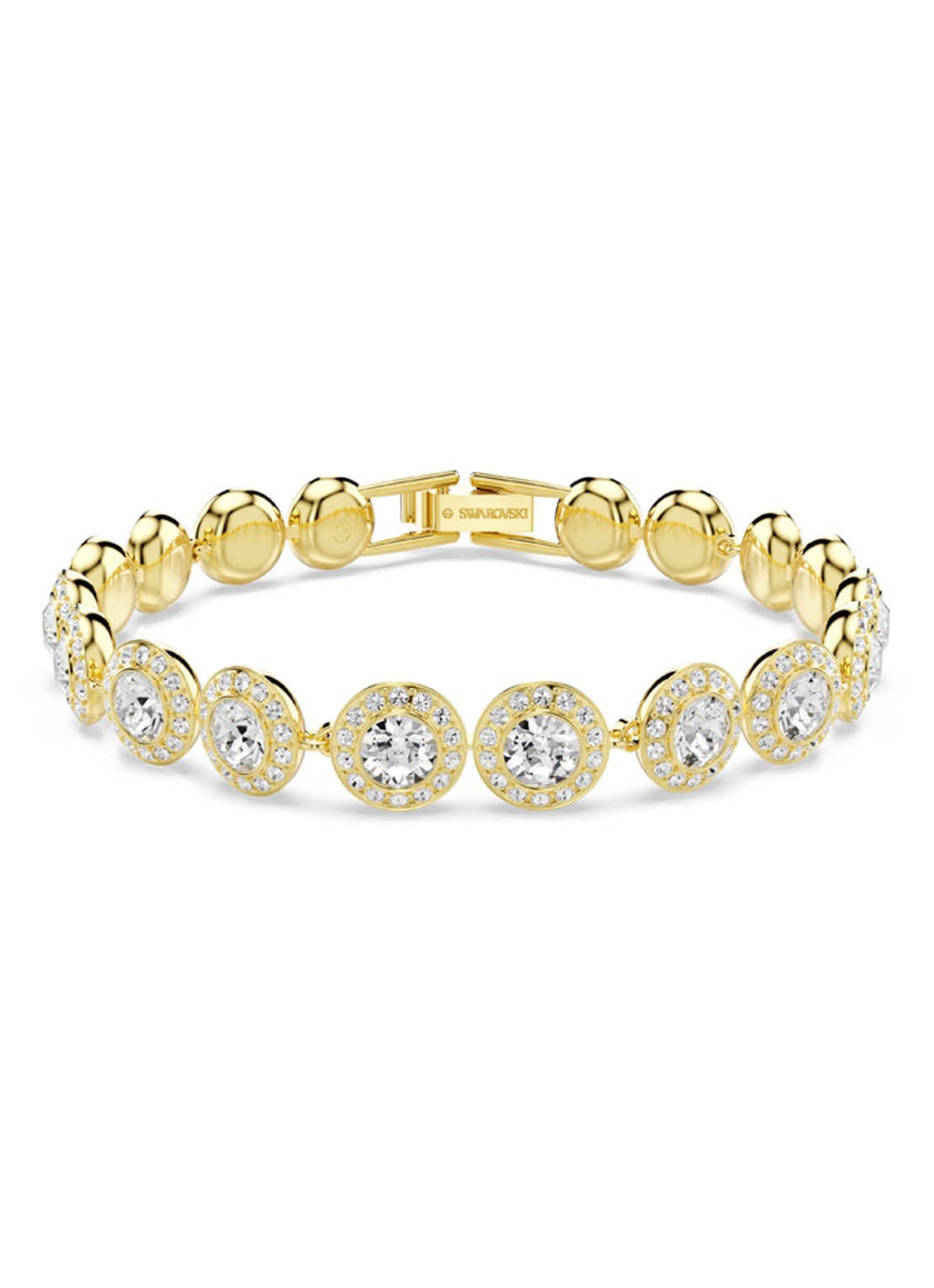 Swarovski Una set van ketting, armband en oorstekers met kristal - detail 5 goud
