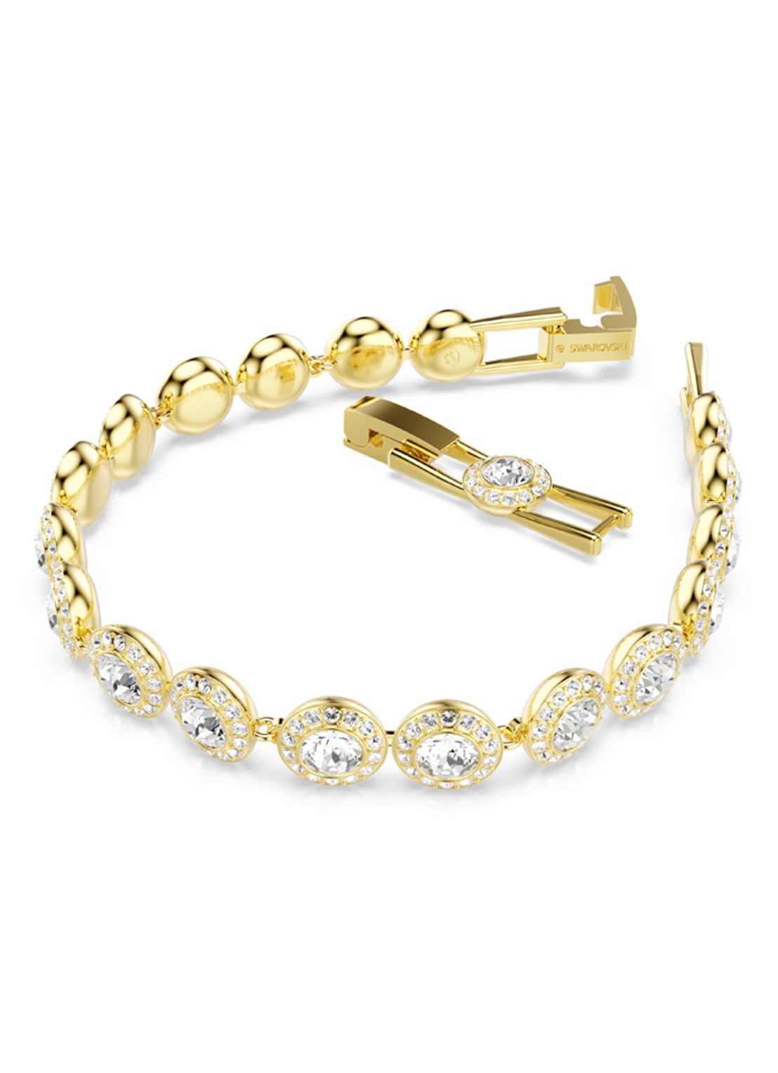 Swarovski Una set van ketting, armband en oorstekers met kristal - detail 6 goud