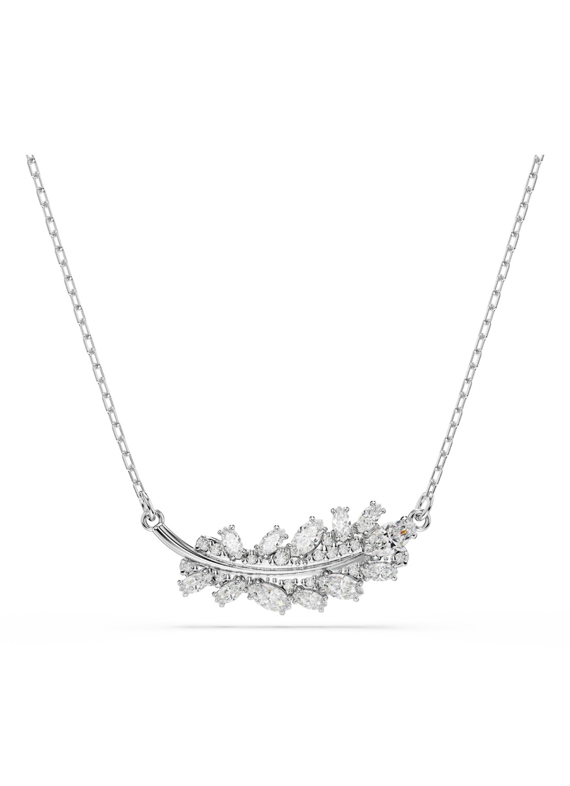 Swarovski Vienna ketting met kristal - voorkant zilver