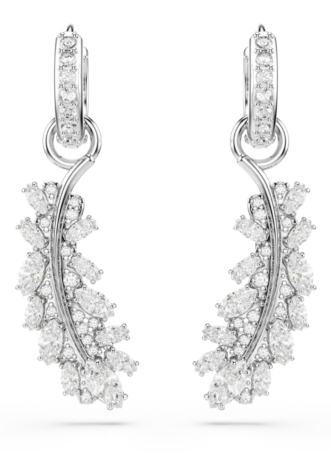 Swarovski Vienna oorringen met kristal - detail zilver