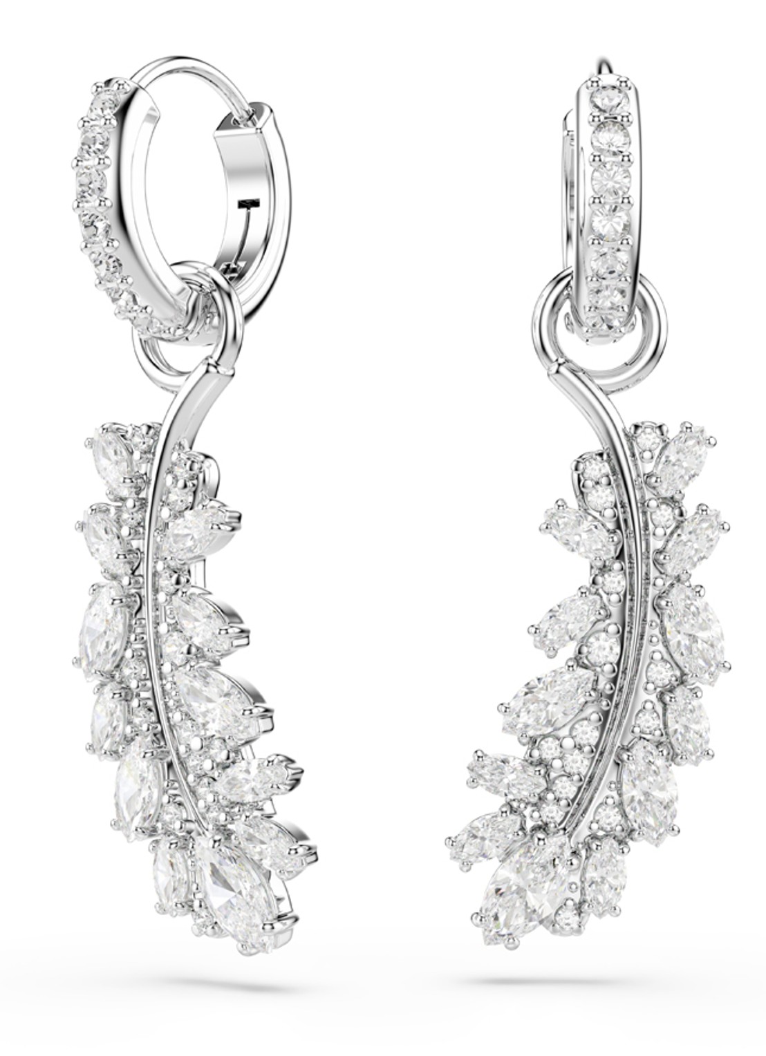 Swarovski Vienna oorringen met kristal - voorkant 4 zilver