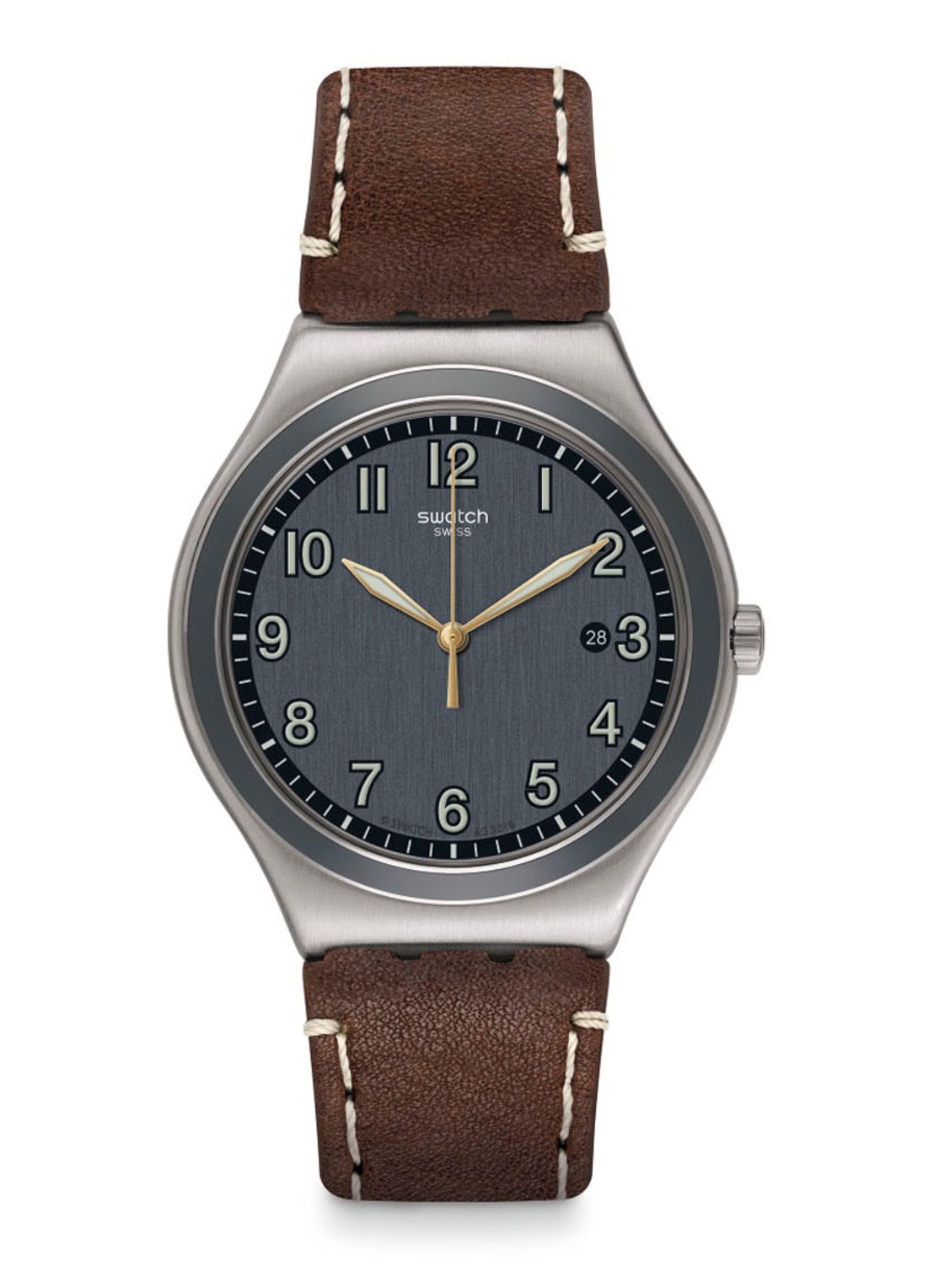 Swatch Brandy horloge YWS445 - voorkant 2 bruin