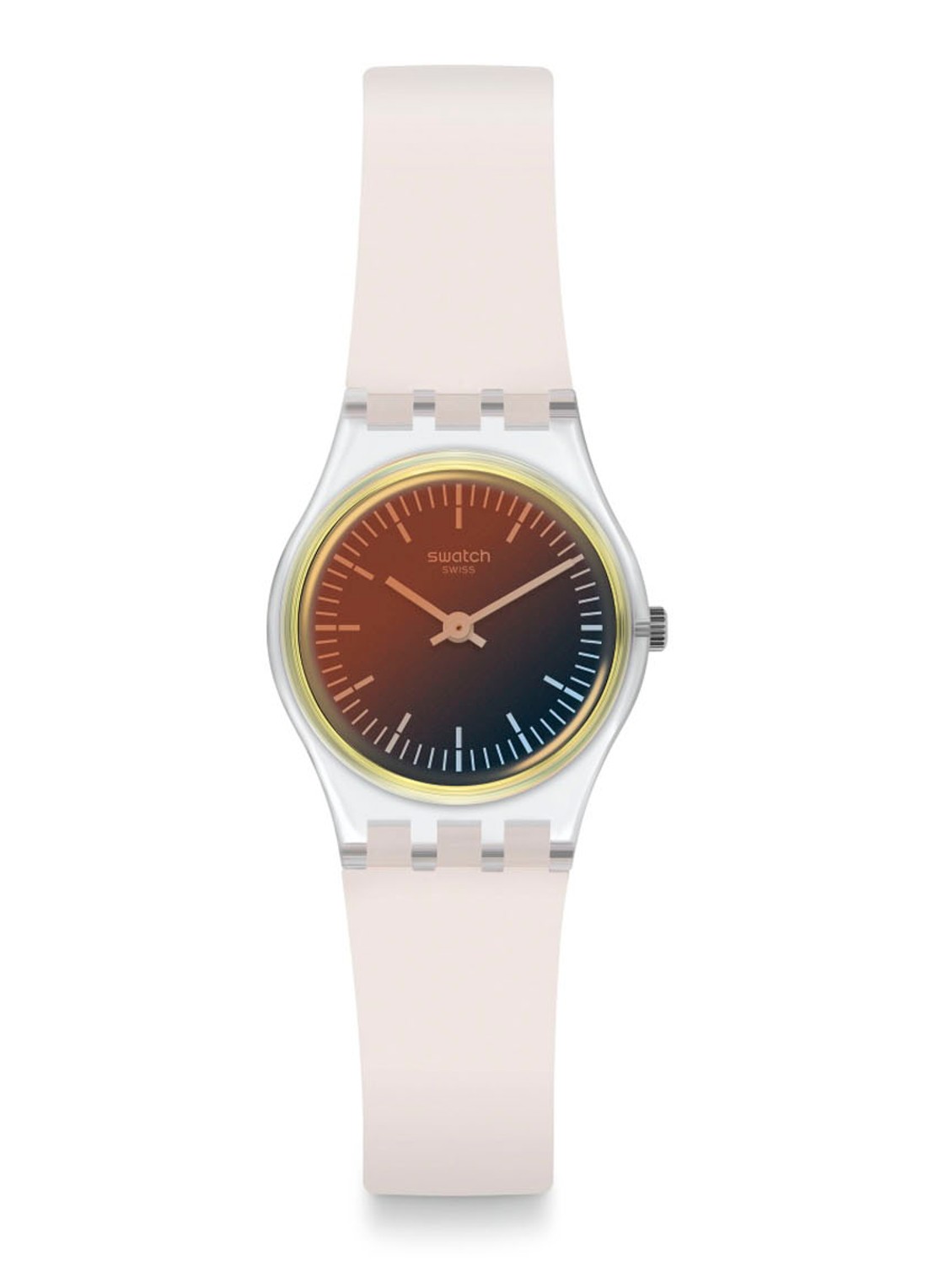 Swatch Ultra Golden horloge LK391 - voorkant 2 lichtroze