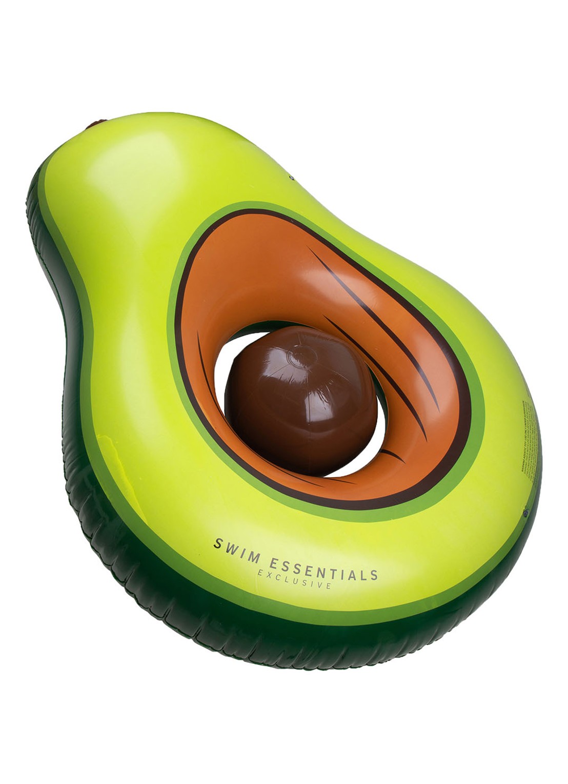 Swim Essentials Opblaasbaar Avocado luchtbed met strandbal - voorkant groen