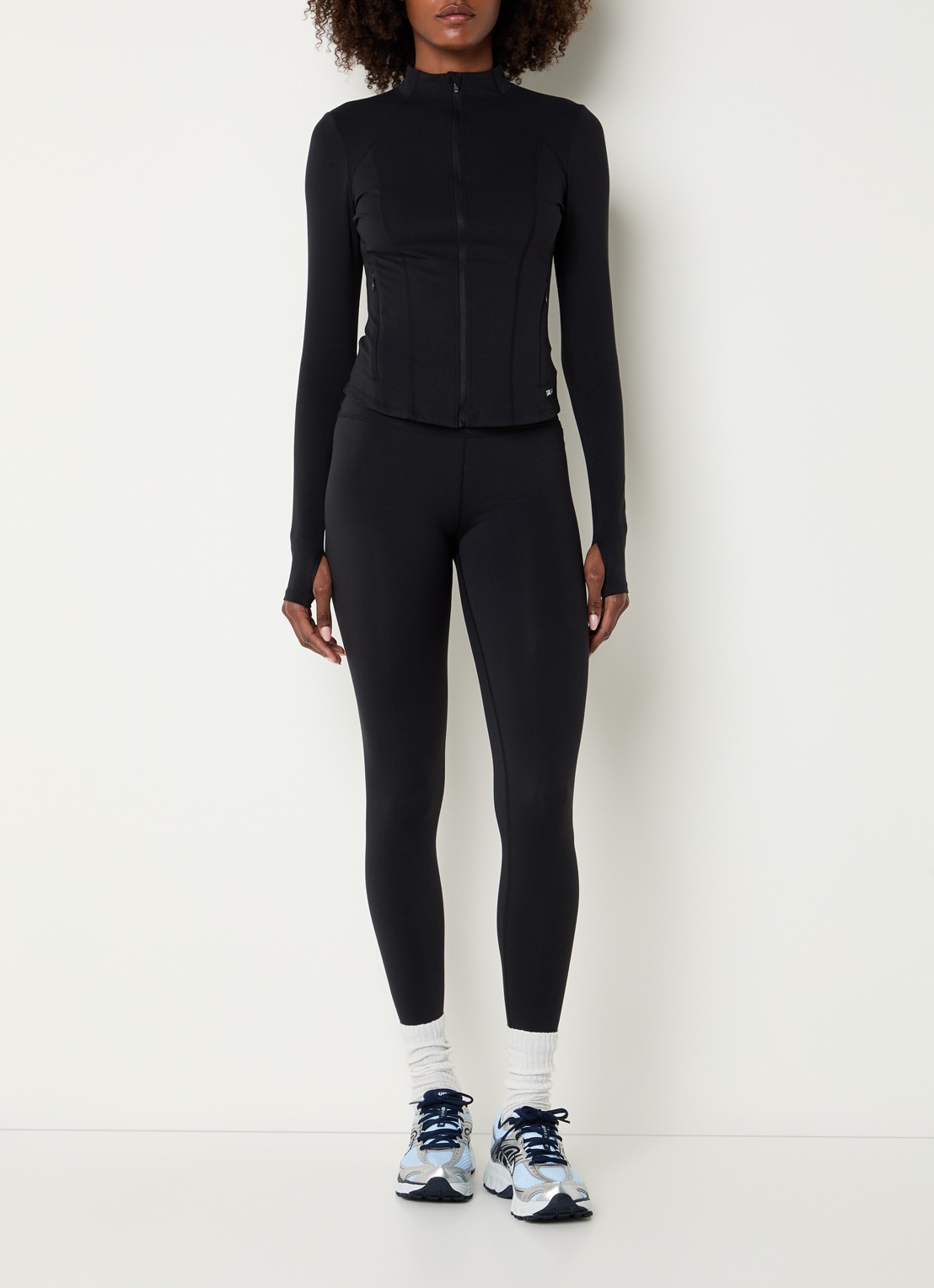 TALA Dayflex high waist skinny fit trainingslegging met logo - voorkant 3 zwart