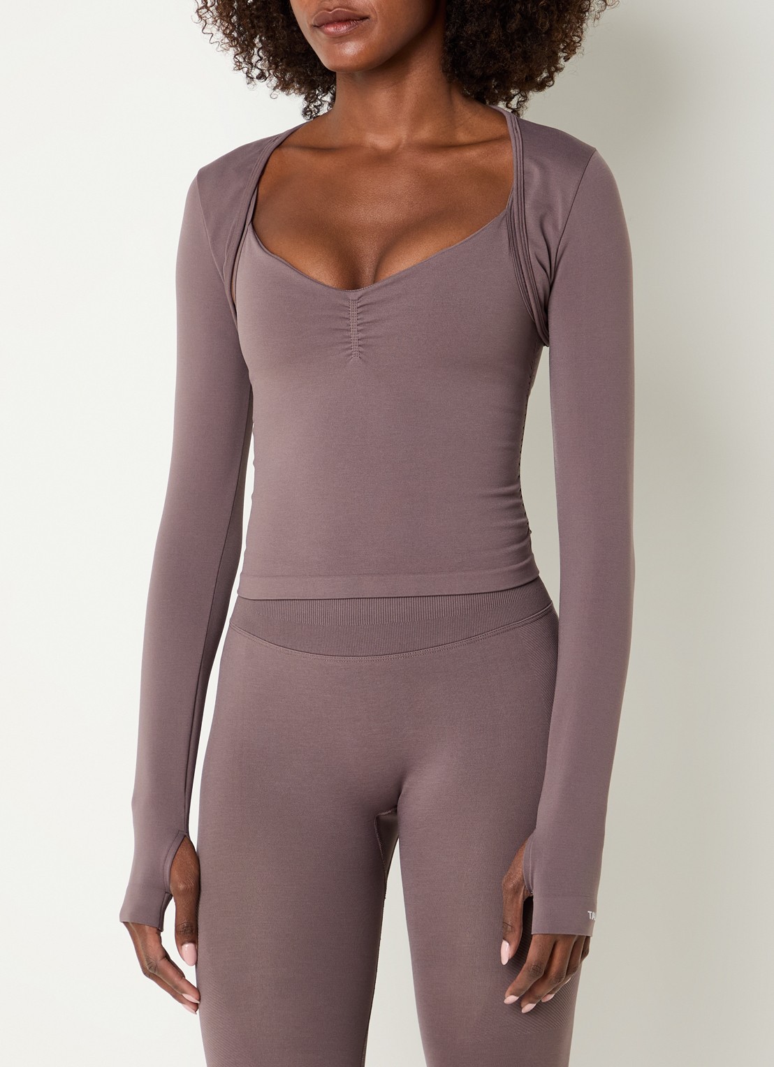 TALA Sculpt Seamless cropped bolero - detail lichtbruin