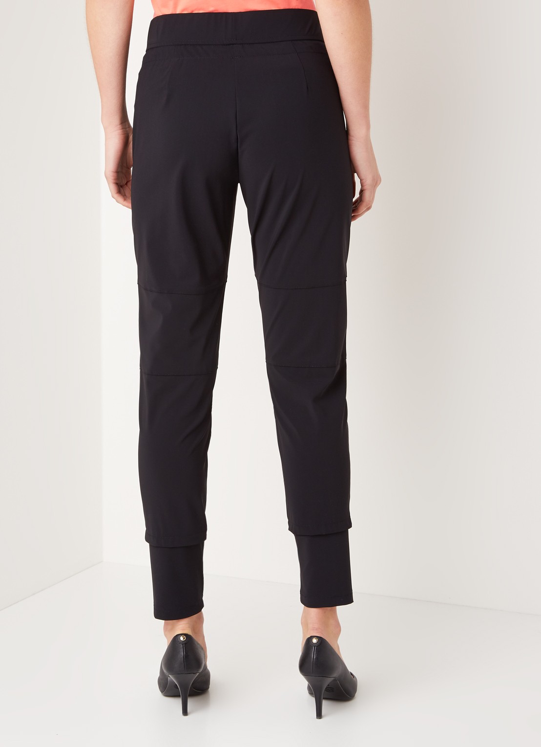 Tapered fit track pants met drawstring - achterkant zwart