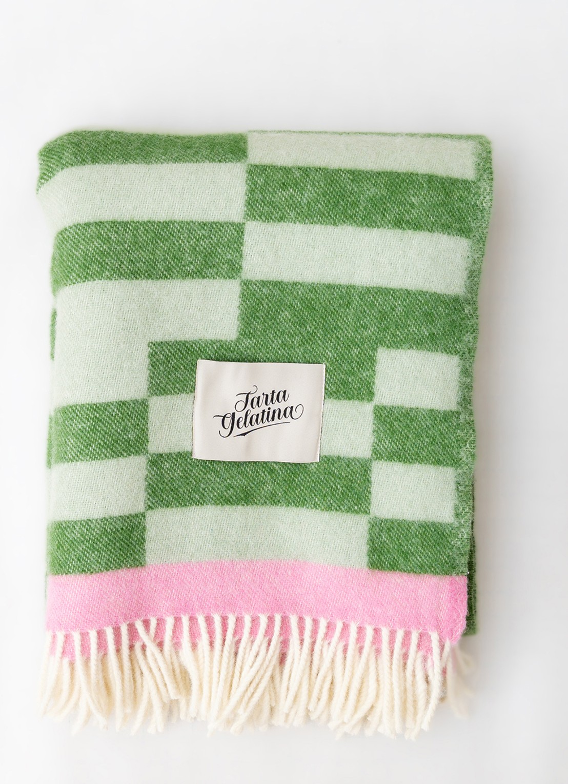 Tarta Gelatina Campo plaid van 100% wol  - voorkant groen