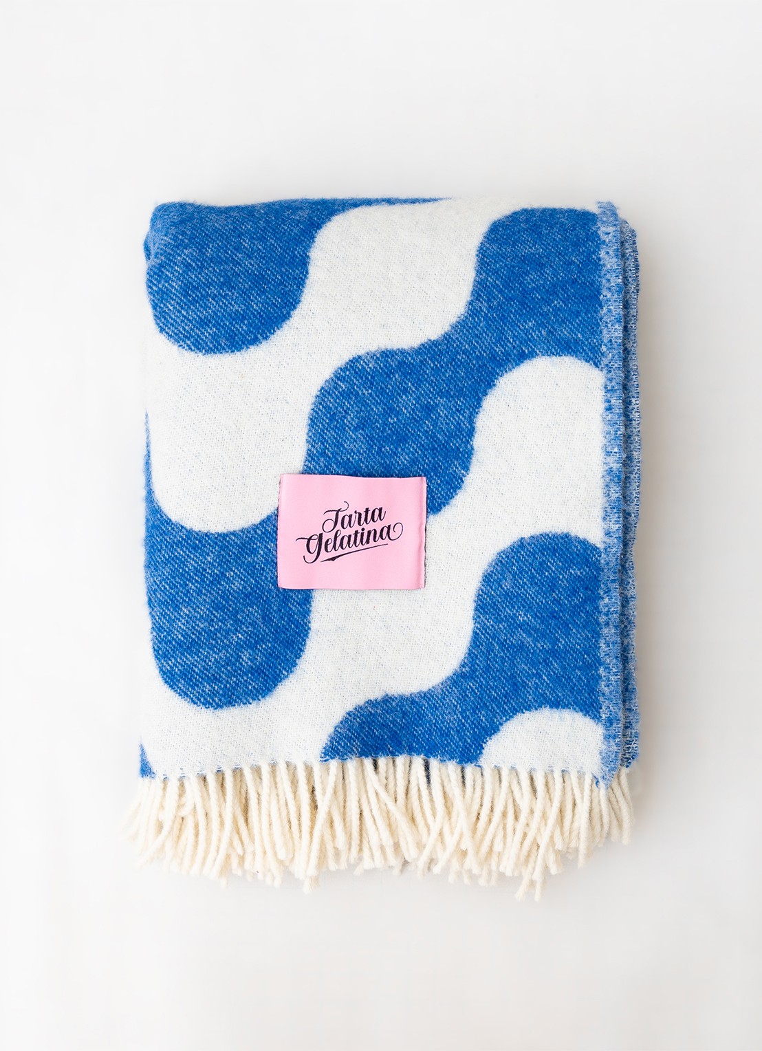 Tarta Gelatina Medusa plaid van 100% wol  - voorkant blauw