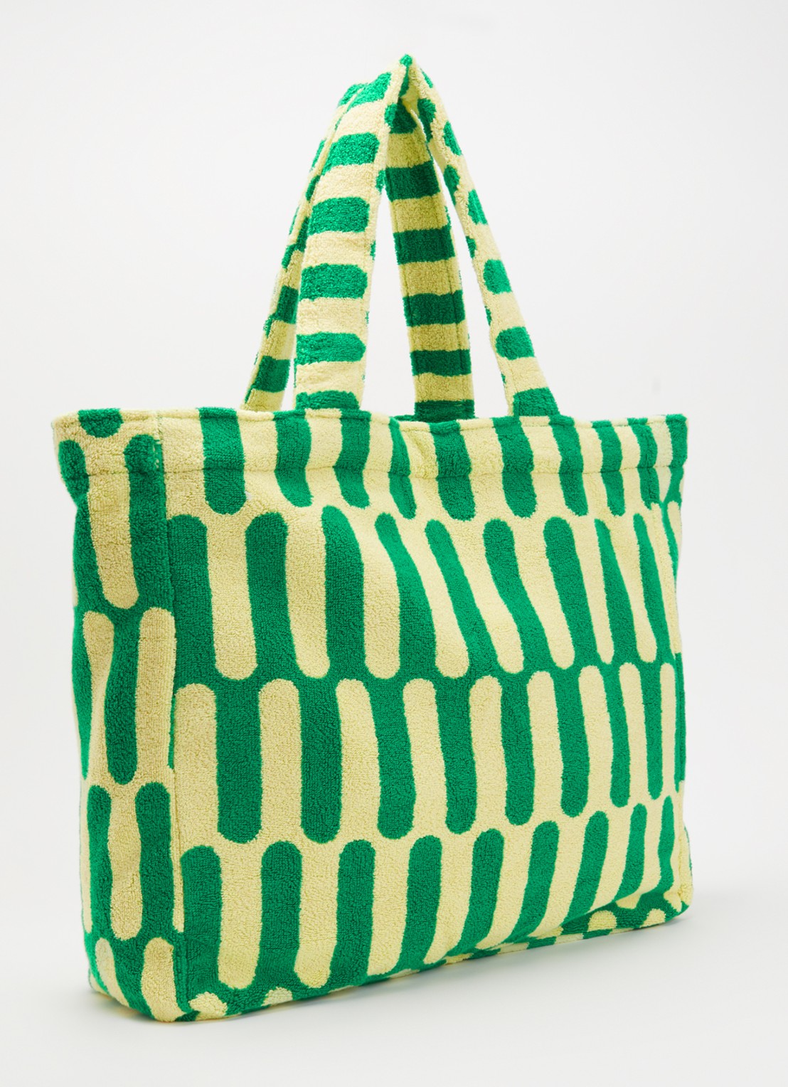 Tarta Gelatina Paseo shopper van badstof met print - achterkant 3 groen