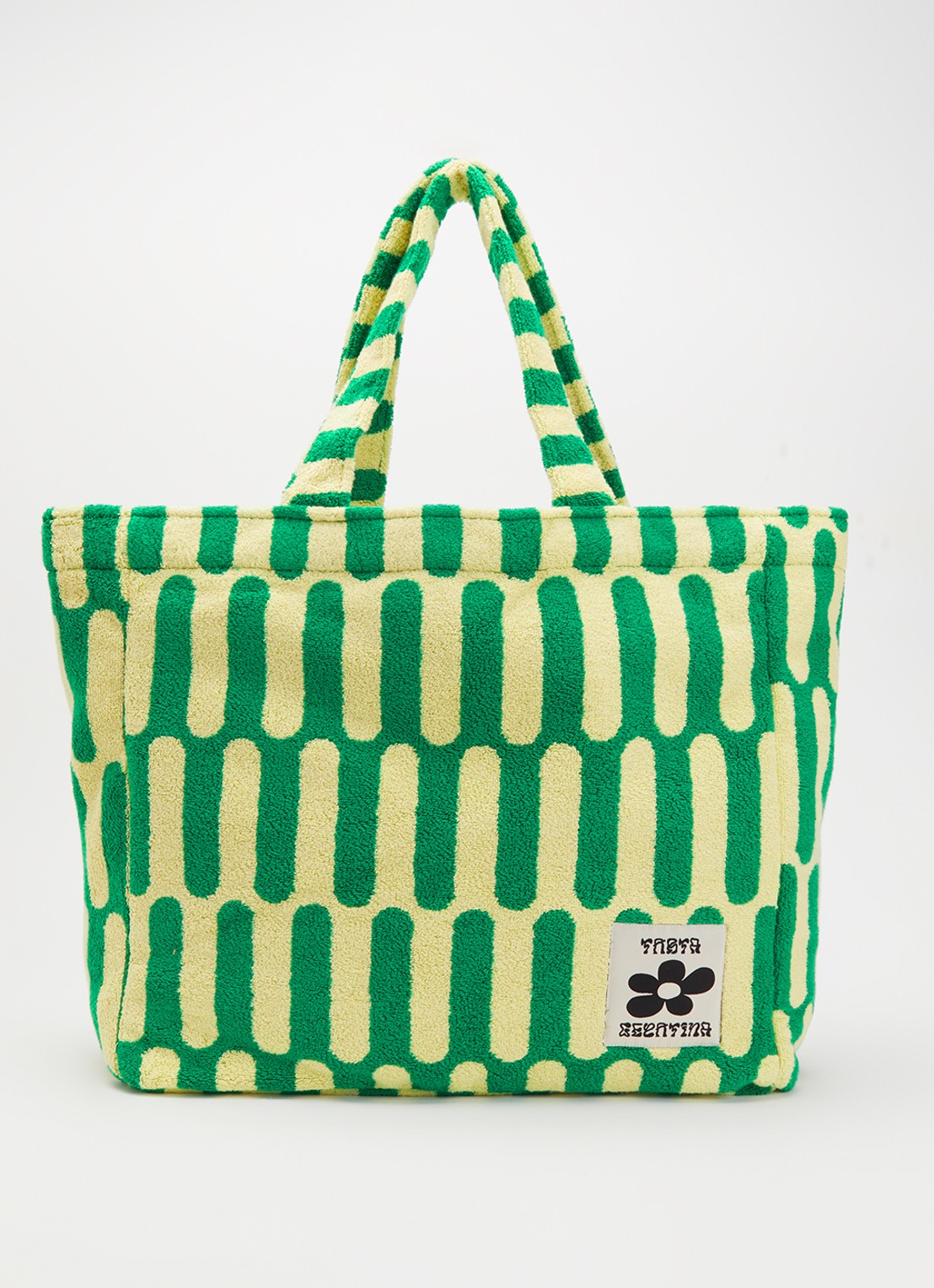 Tarta Gelatina Paseo shopper van badstof met print - voorkant groen