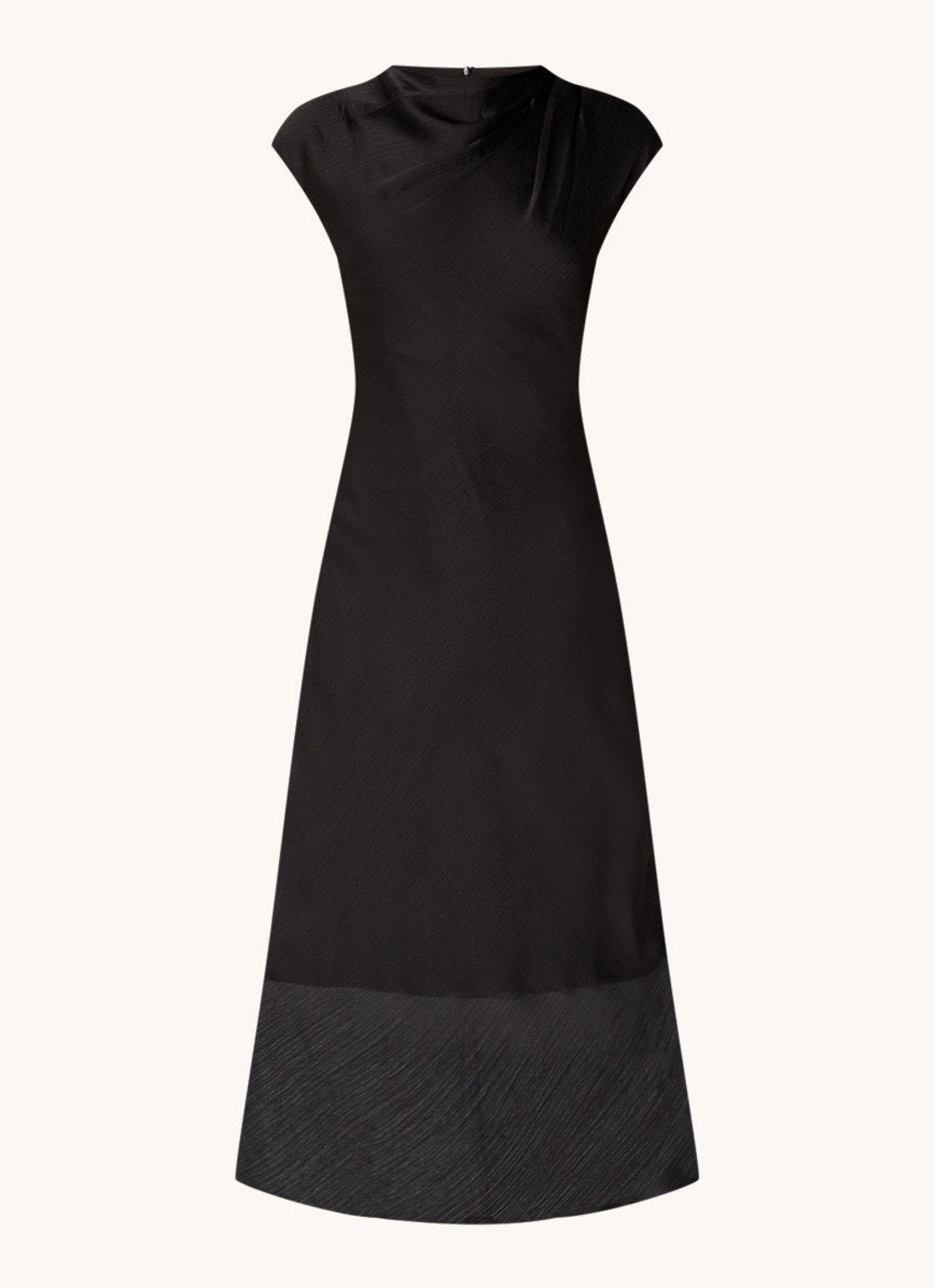 Ted Baker Akane midi jurk van satijn met gedrapeerd detail - voorkant 4 zwart