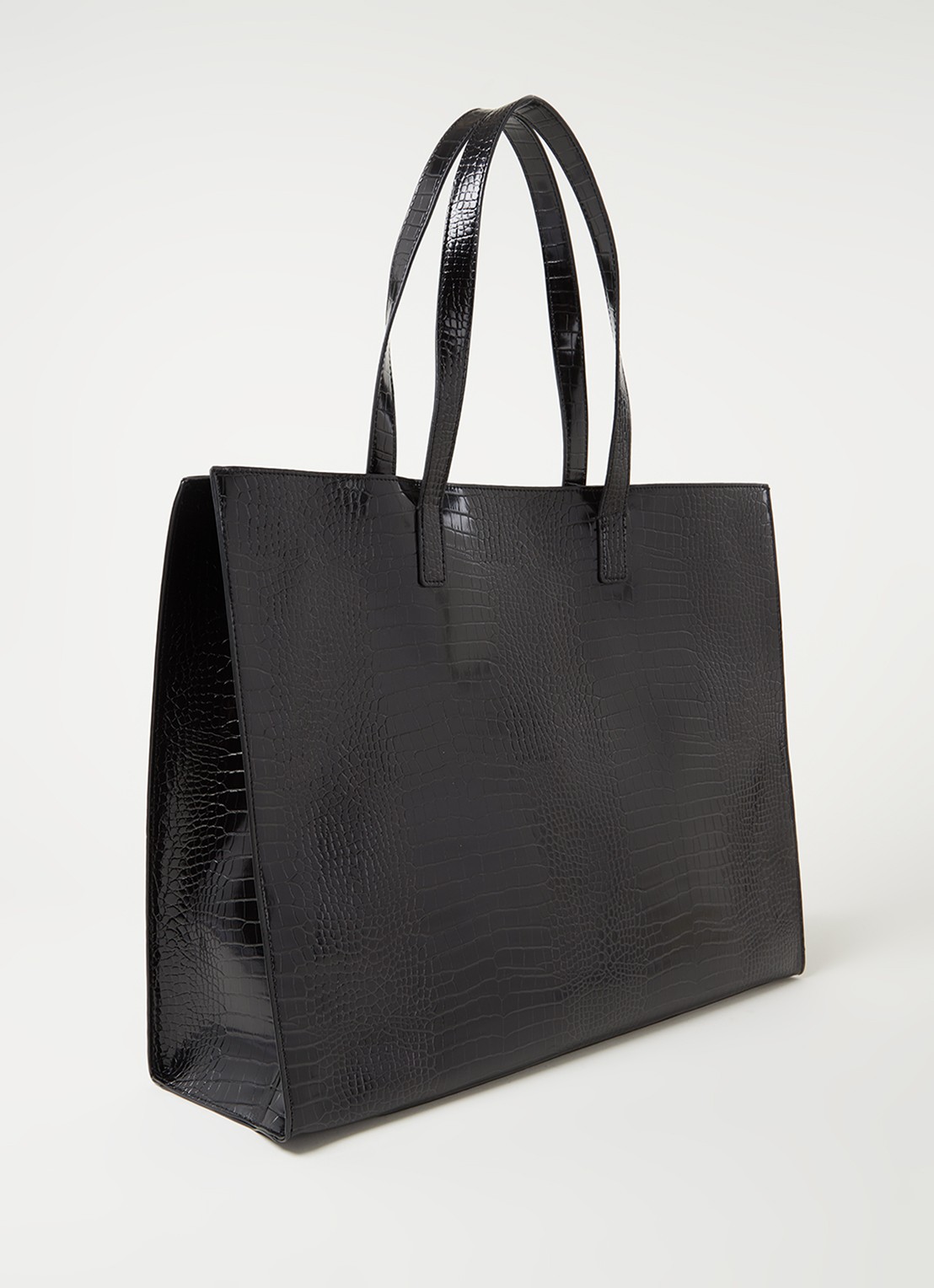 Ted Baker Alicon shopper met crocostructuur - achterkant 2 zwart