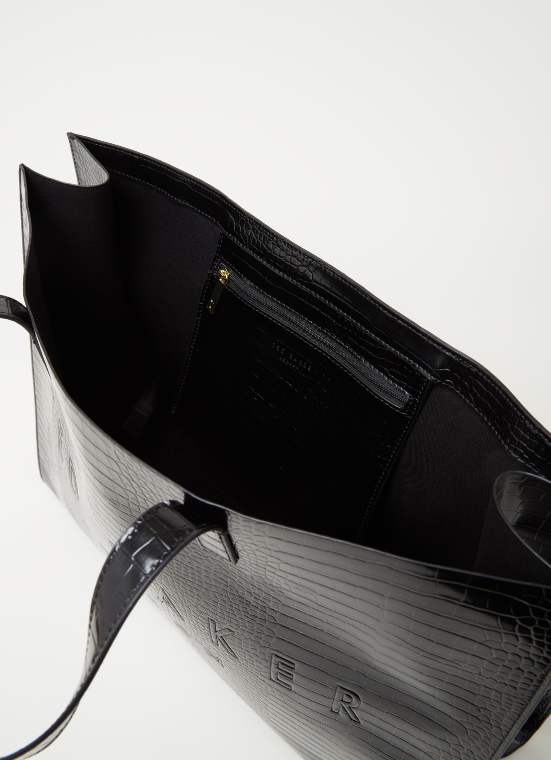 Ted Baker Alicon shopper met crocostructuur - detail 3 zwart