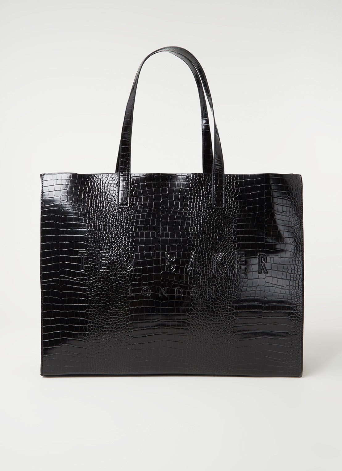 Ted Baker Alicon shopper met crocostructuur - voorkant zwart