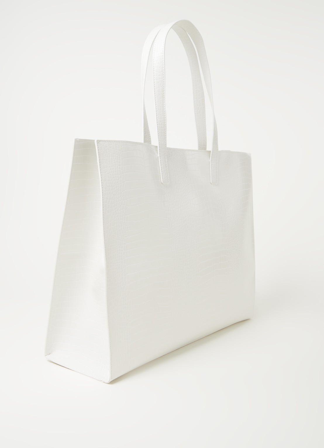 Ted Baker Alicon shopper met crocostructuur - achterkant 3 creme
