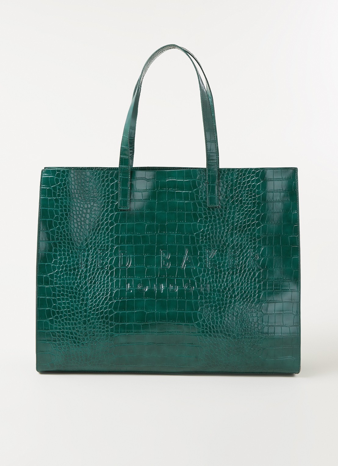 Ted Baker Alicon shopper met crocostructuur - voorkant 4 groen
