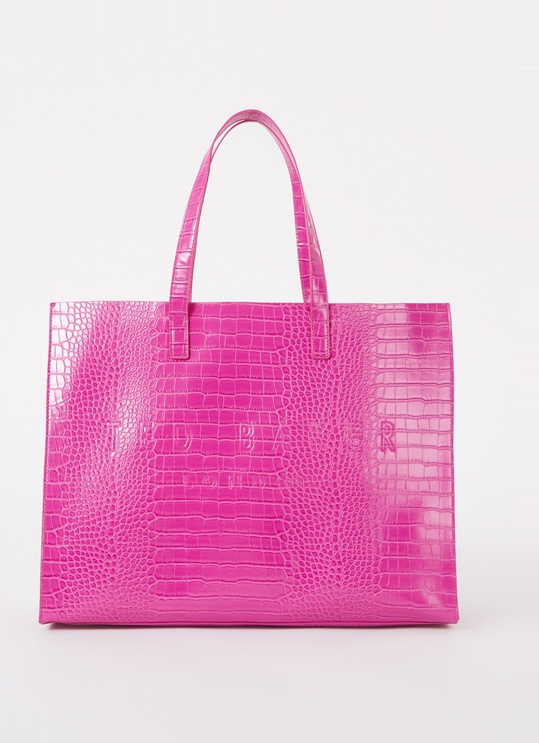 Ted Baker Alicon shopper met crocostructuur - voorkant 4 oudroze