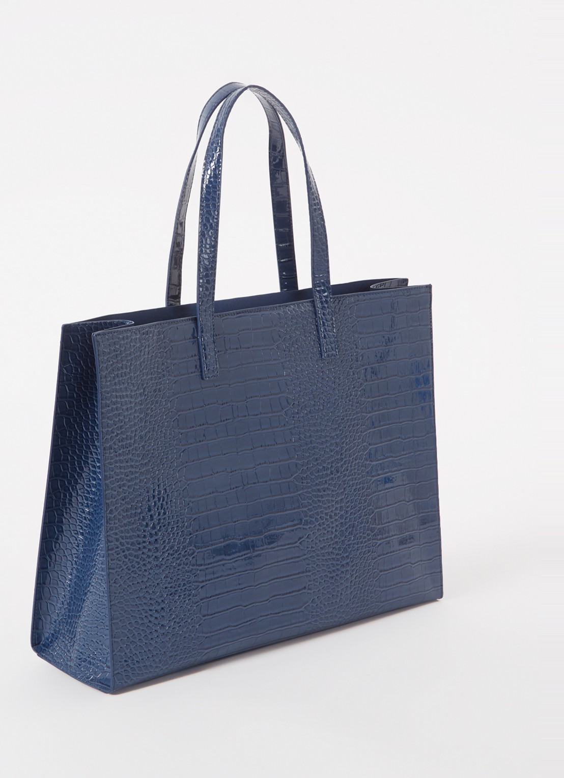 Ted Baker Alicon shopper met crocostructuur - achterkant 2 donkerblauw