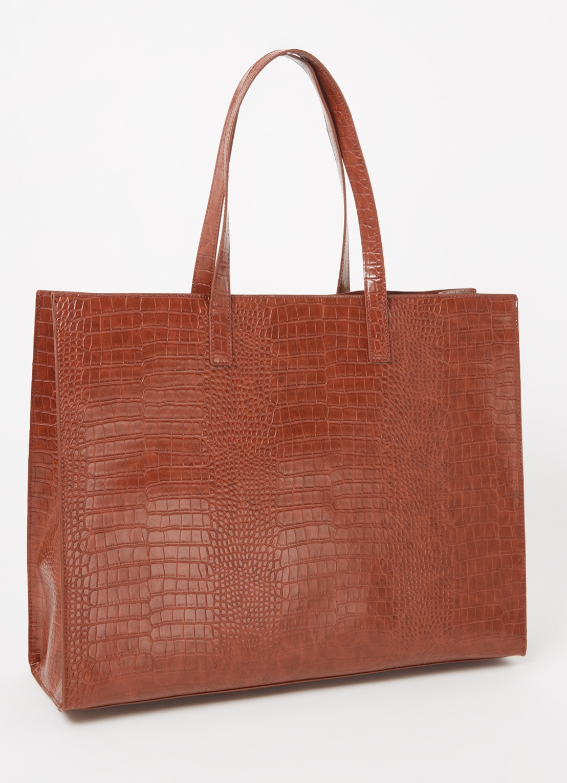 Ted Baker Alicon shopper met crocostructuur - achterkant 2 bruin