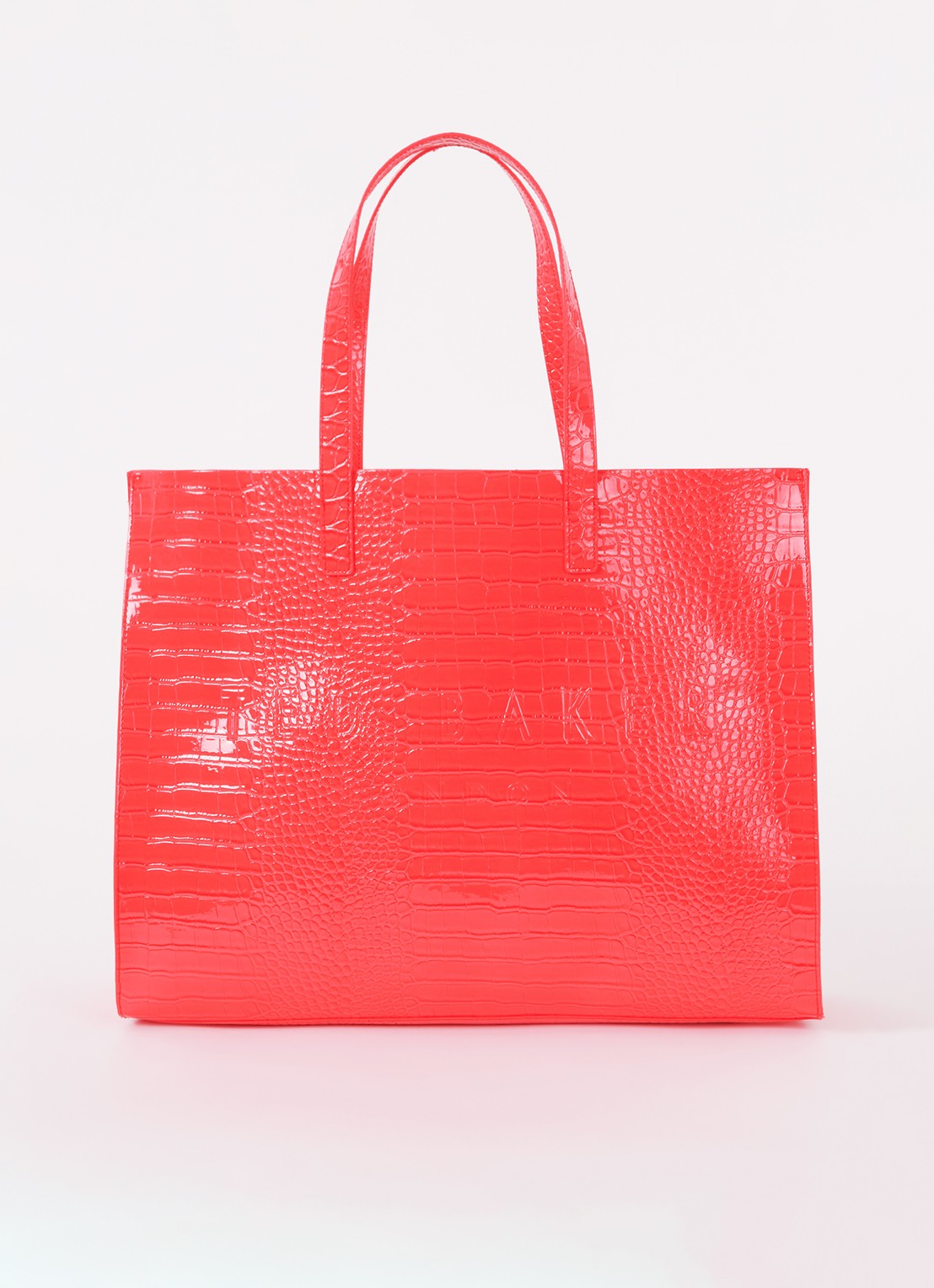 Ted Baker Alicon shopper met crocostructuur - voorkant 3 koraal