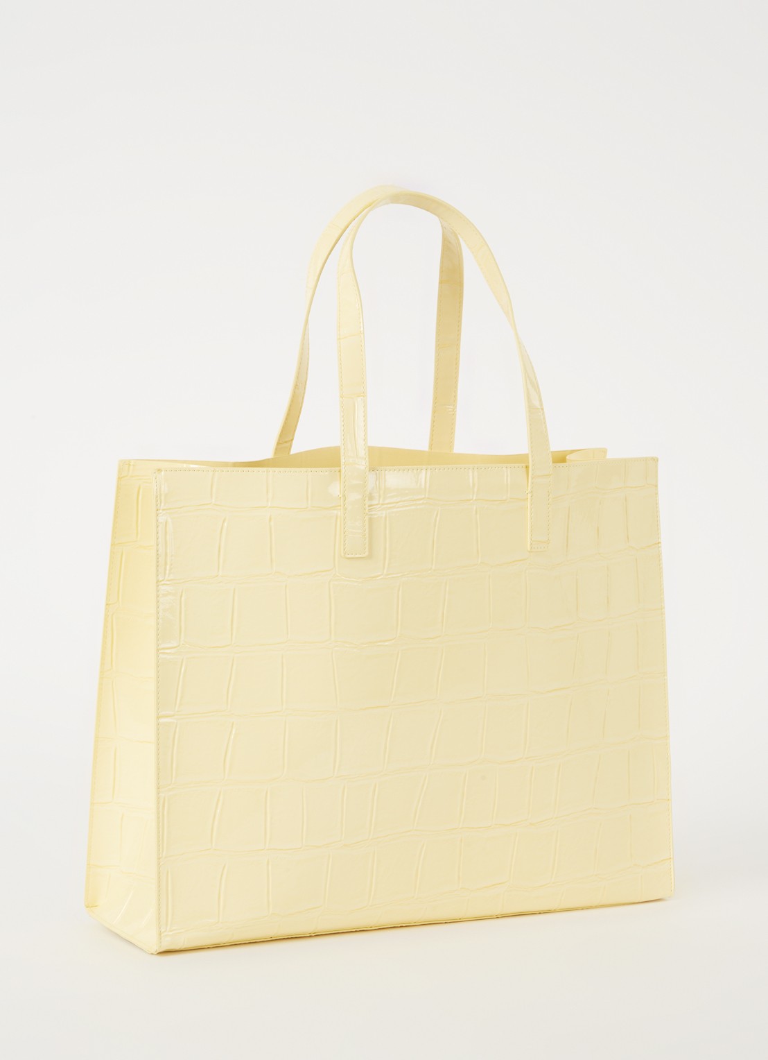 Ted Baker Alicon shopper met crocostructuur - achterkant 3 lichtgeel