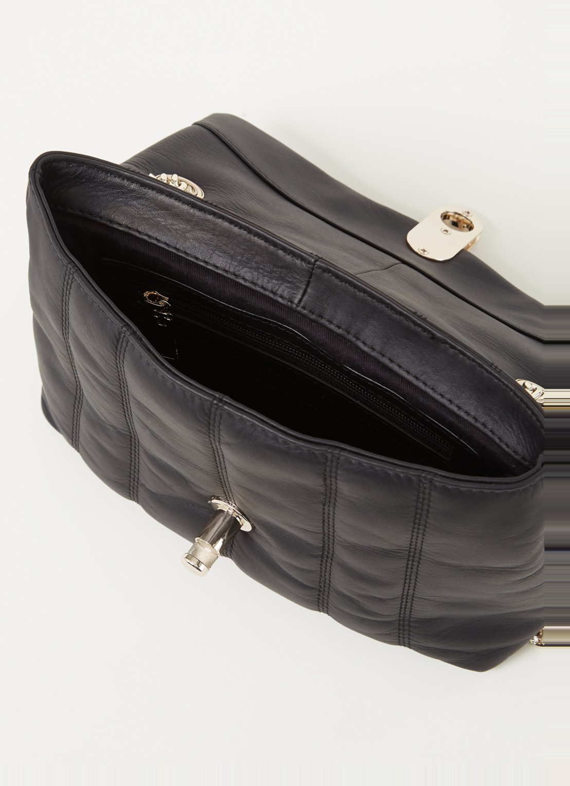 Ted Baker Ayalina schoudertas van quilted leer - detail zwart