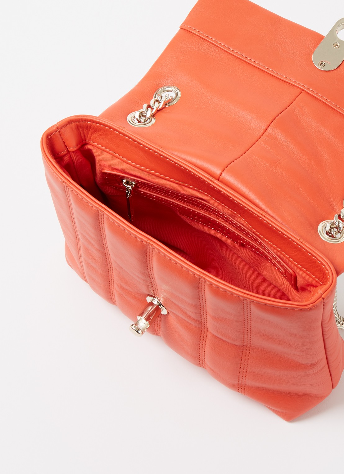 Ted Baker Ayalina schoudertas van quilted leer - detail 3 oranjerood