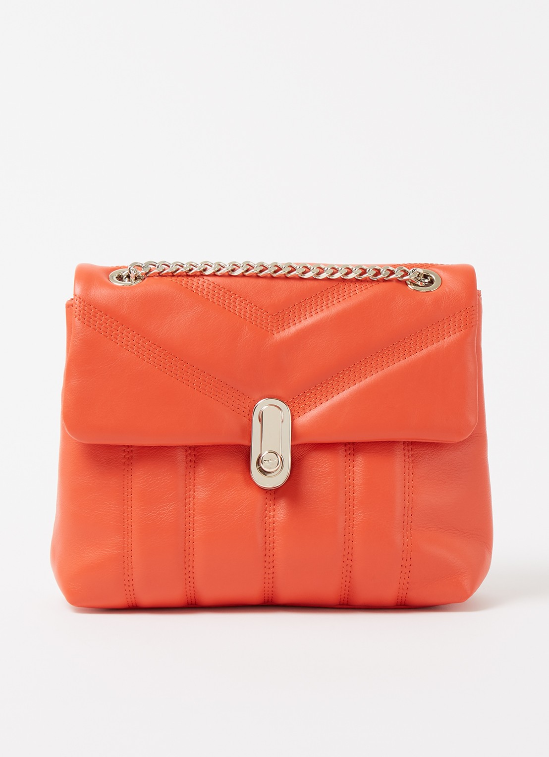 Ted Baker Ayalina schoudertas van quilted leer - voorkant 2 oranjerood