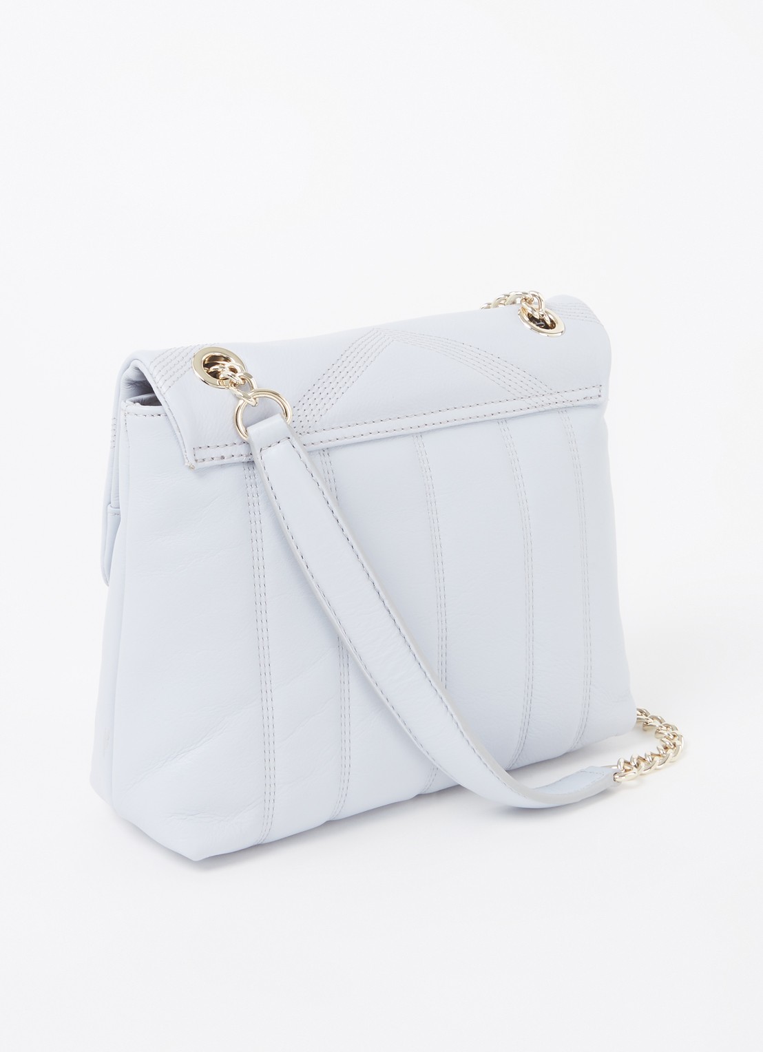 Ted Baker Ayalina schoudertas van quilted leer - achterkant 4 lichtblauw
