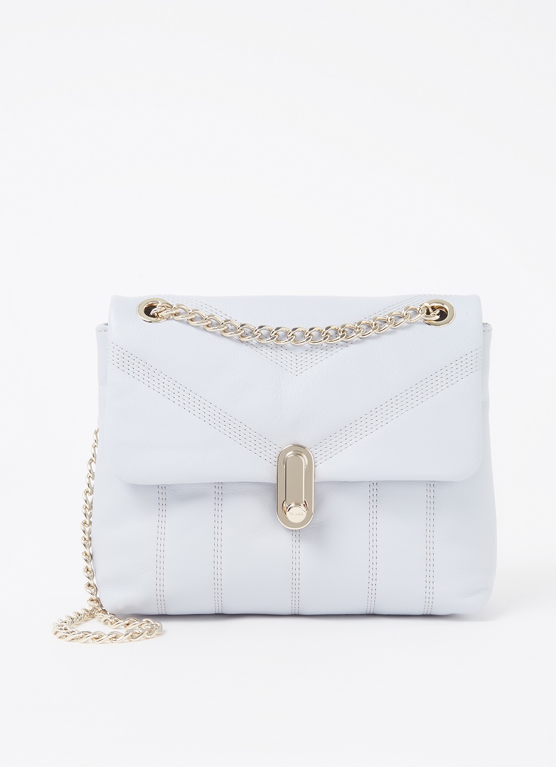 Ted Baker Ayalina schoudertas van quilted leer - voorkant 3 lichtblauw