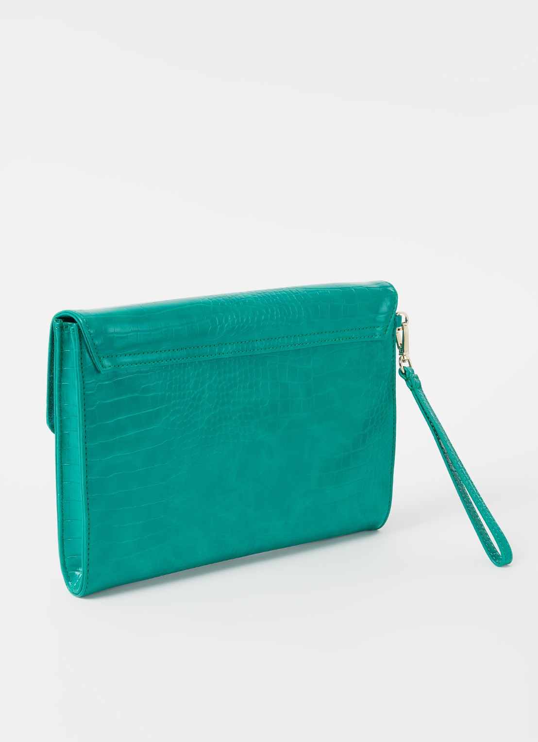 Ted Baker Crocey clutch met crocostructuur - achterkant 2 groen