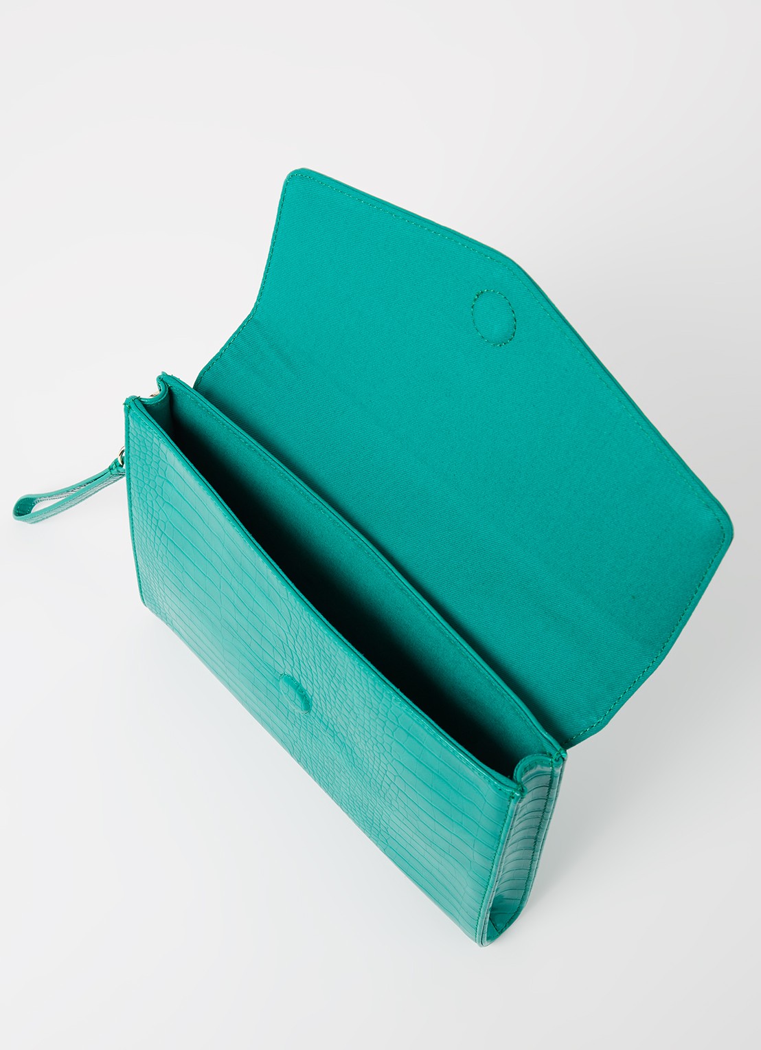 Ted Baker Crocey clutch met crocostructuur - detail 3 groen