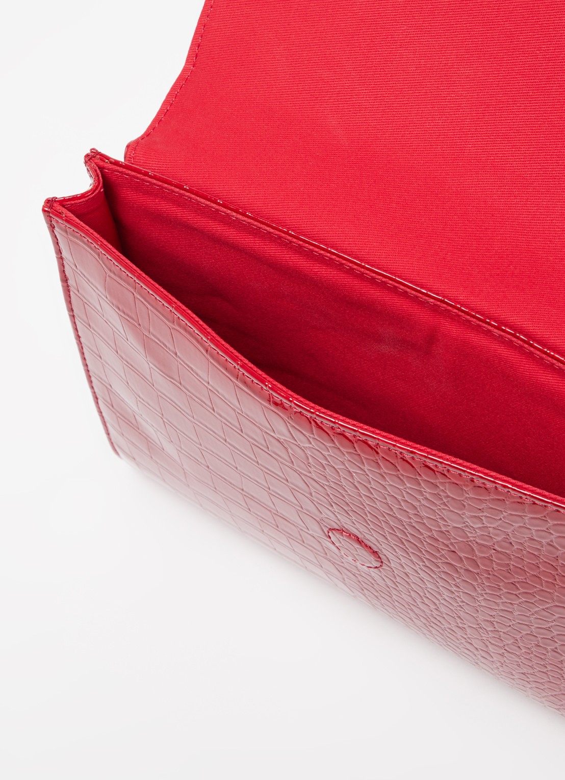 Ted Baker Crocey clutch met crocostructuur - detail donkerrood