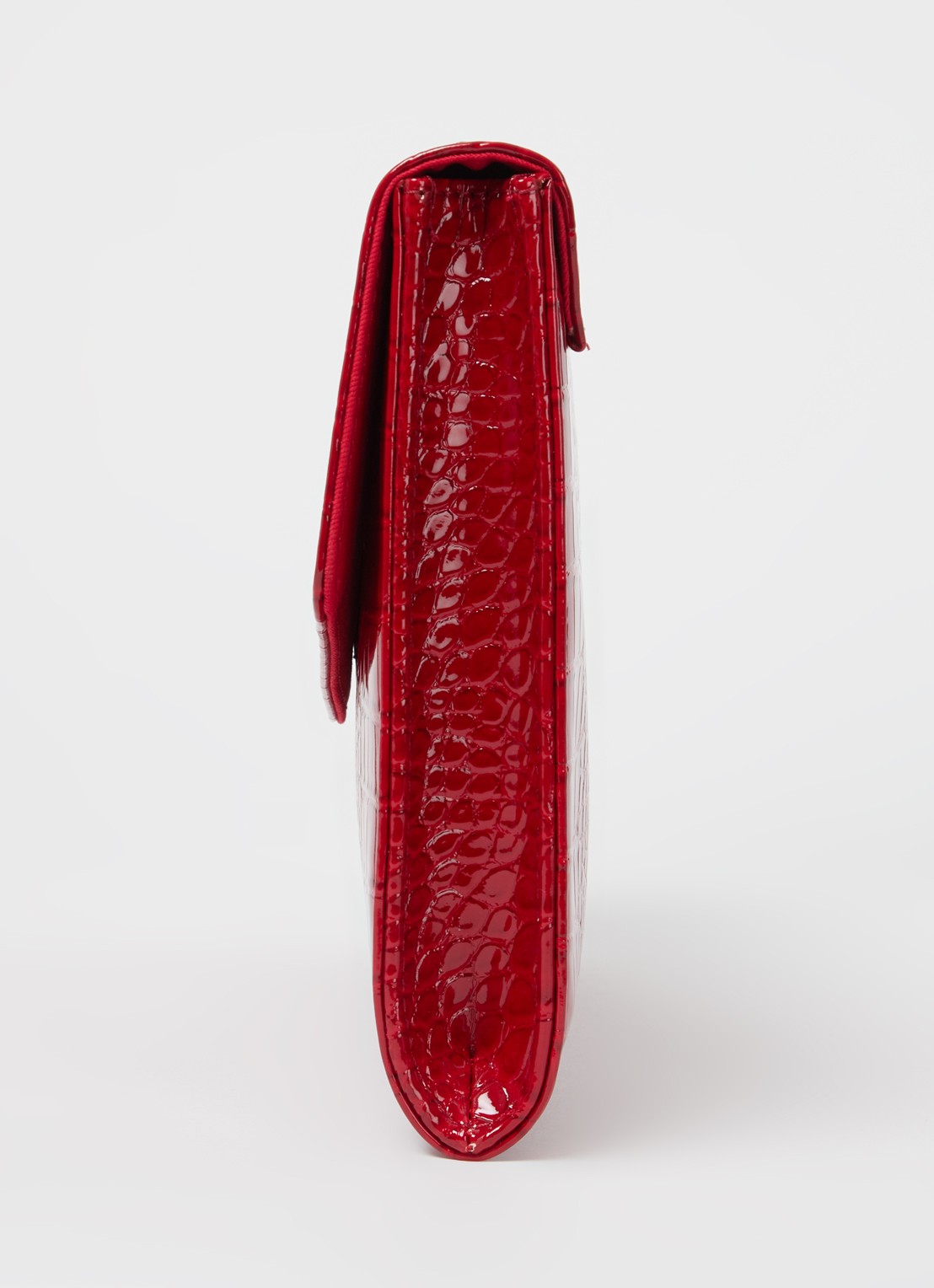 Ted Baker Crocey clutch met crocostructuur - detail 2 donkerrood