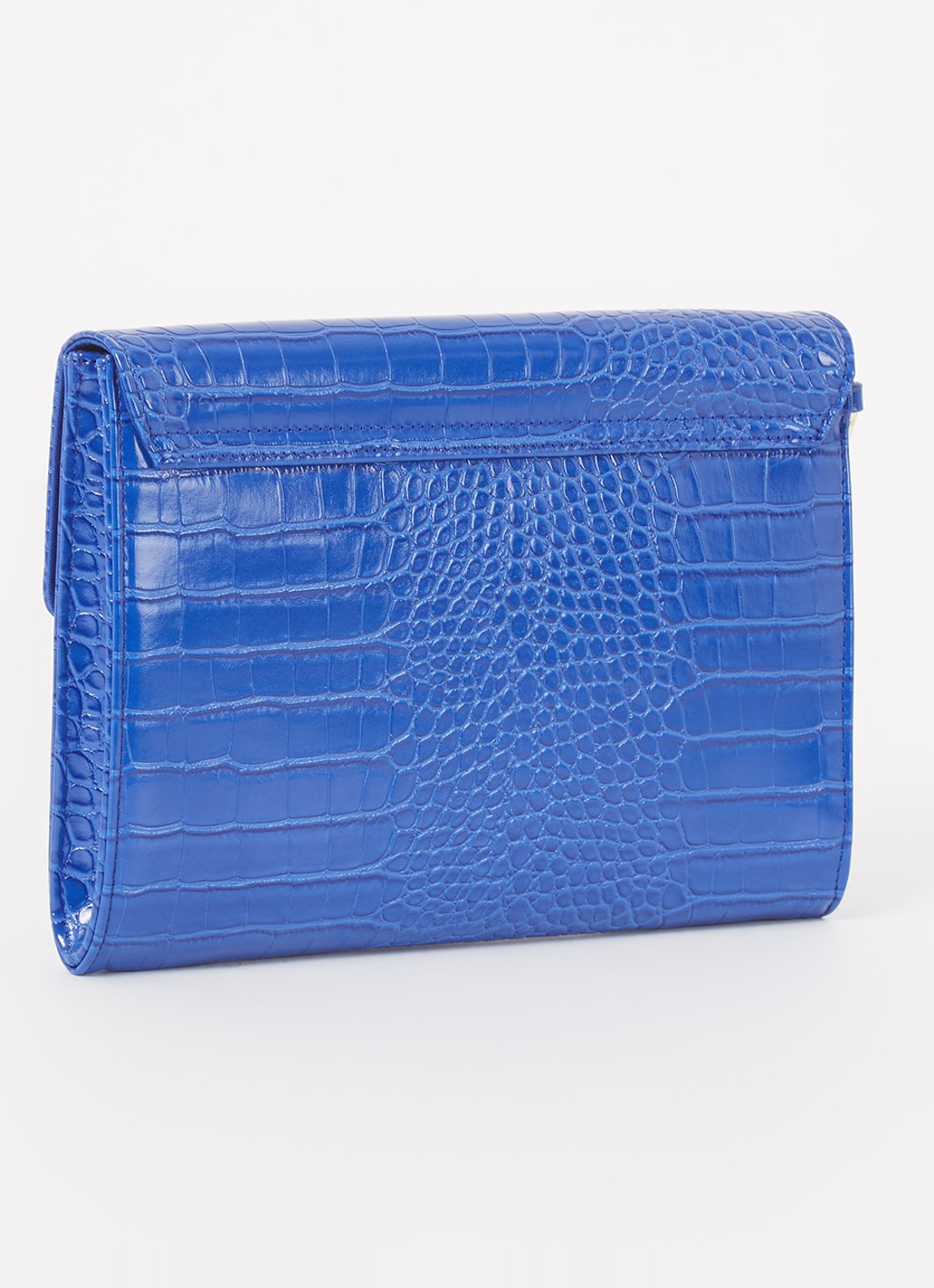 Ted Baker Crocey clutch met crocostructuur - achterkant 4 blauw